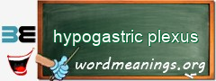WordMeaning blackboard for hypogastric plexus